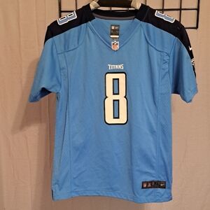 Nike Light Blue Titans Jersey with Number 8